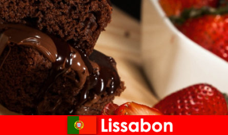 Lisszabon Portugáliában a város delikáty turisták, akik szeretik édes sütemények és sütemények